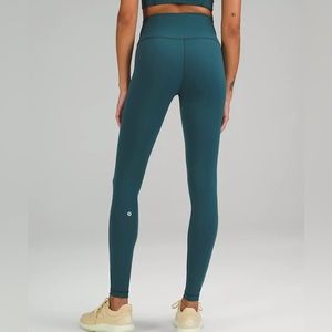 Lululemon Green Jasper Wunder Train High Rise Tights 28” Size 2